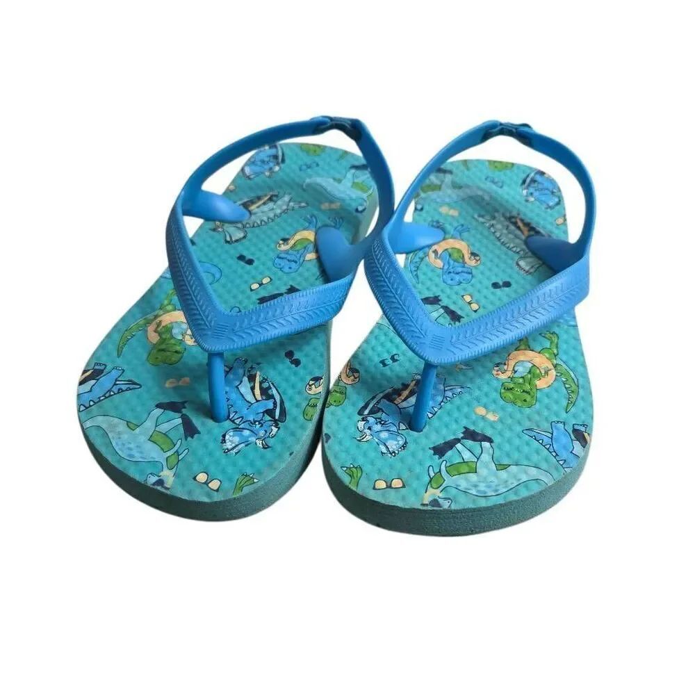 Dinosaur flipflops Kid shoes 11/12